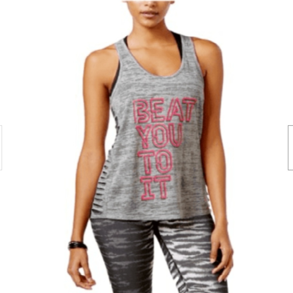 Material Girl Cut Out Side Active Tank Top M